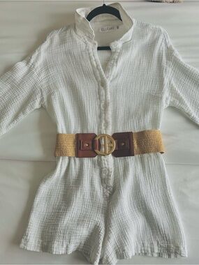 ELLEJAY White Gauze Romper